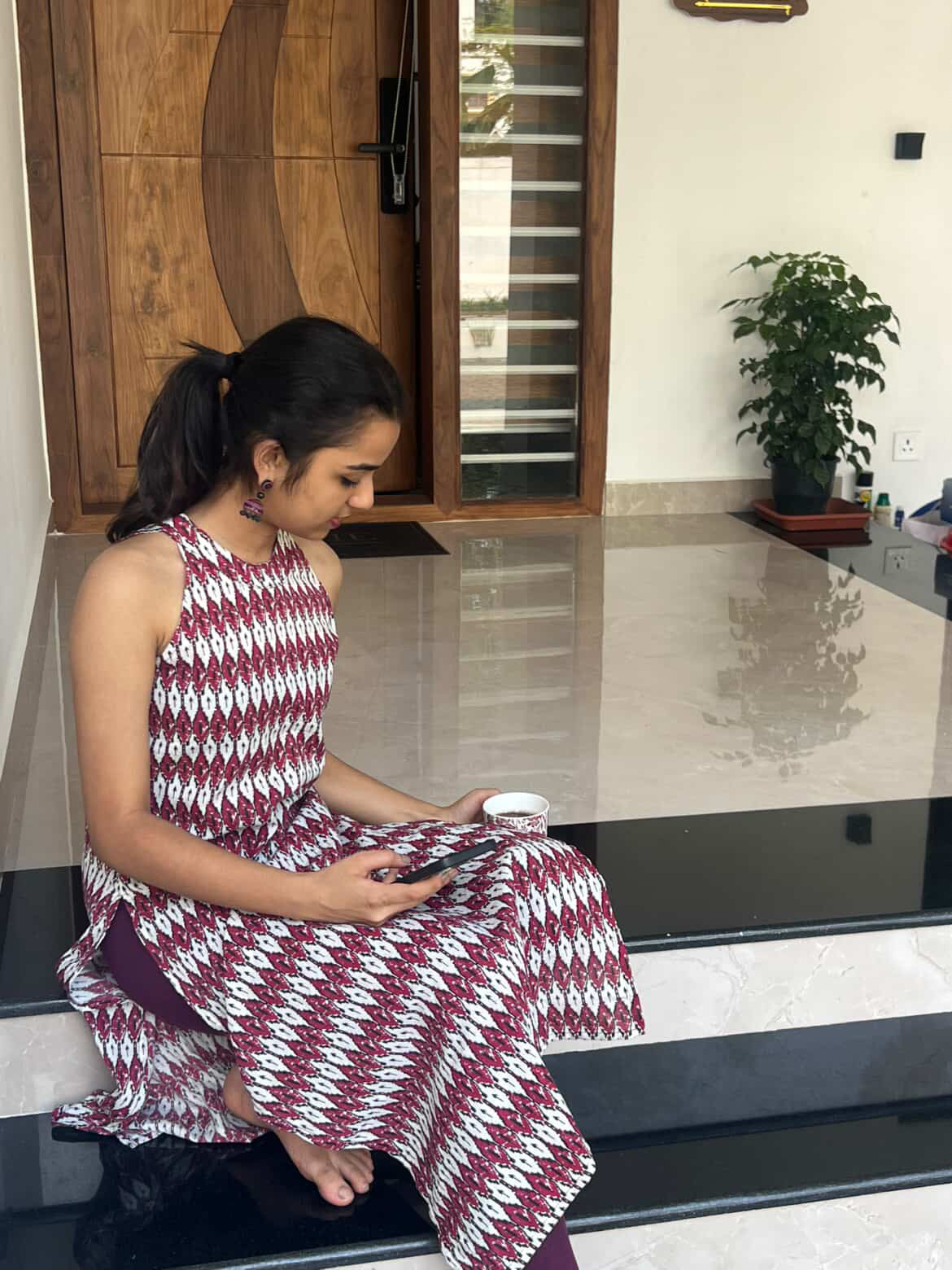 Ikat halter neck kurta