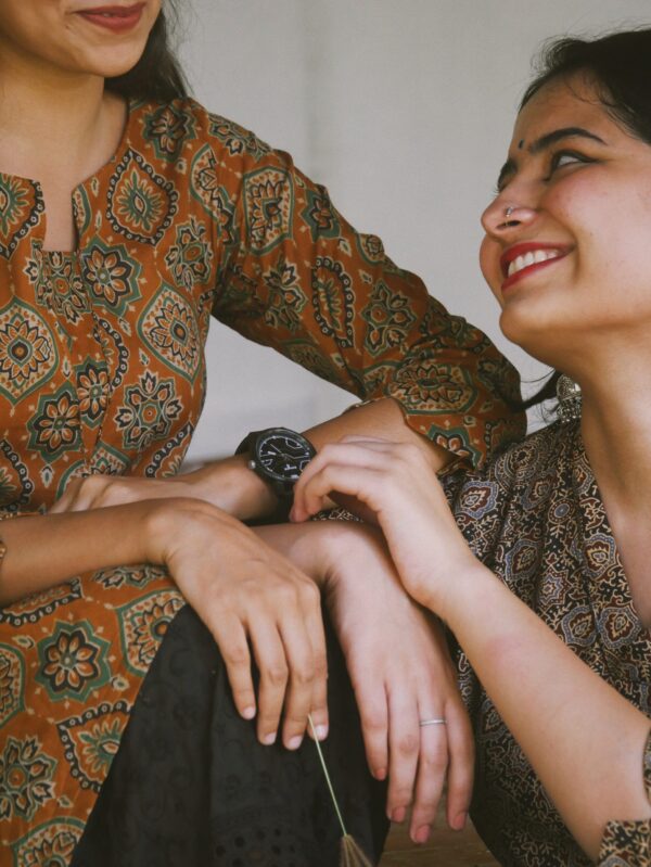 Ajrakh short kurta