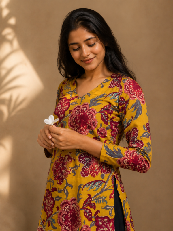 Yellow short kurti
